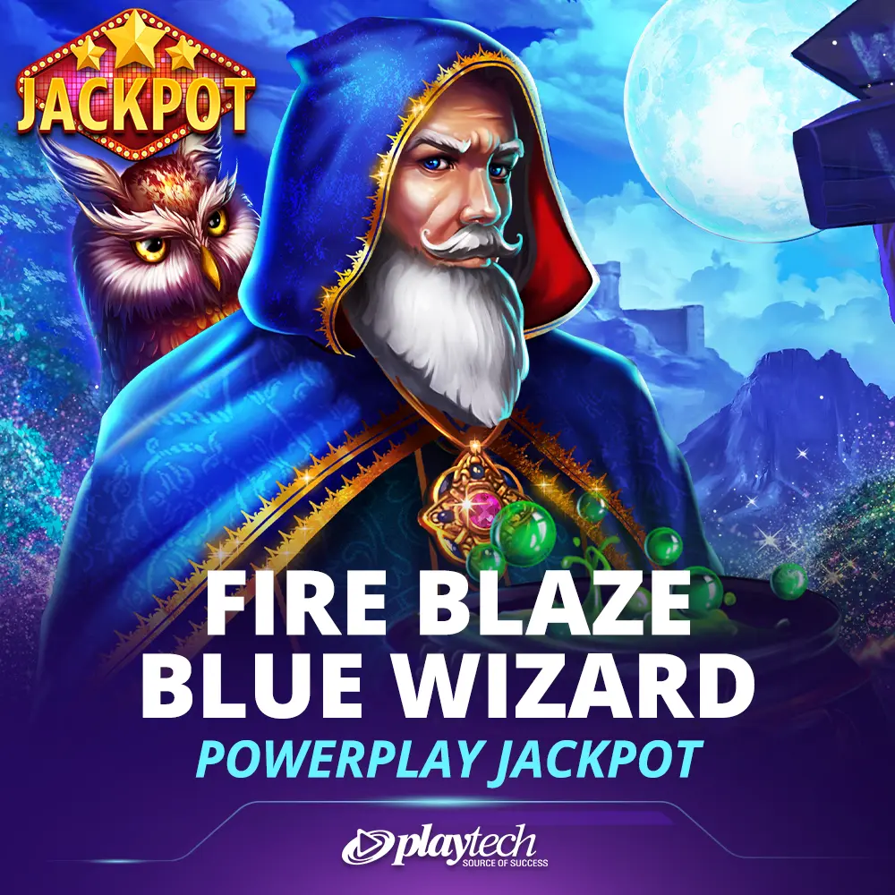 Fire Blaze: Blue Wizard PowerPlay Jackpot 烈焰：蓝巫师™强力累积奖金